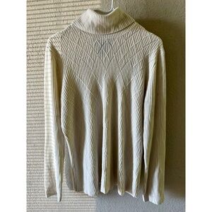 Requirements Cream Cowl Neck Sweater